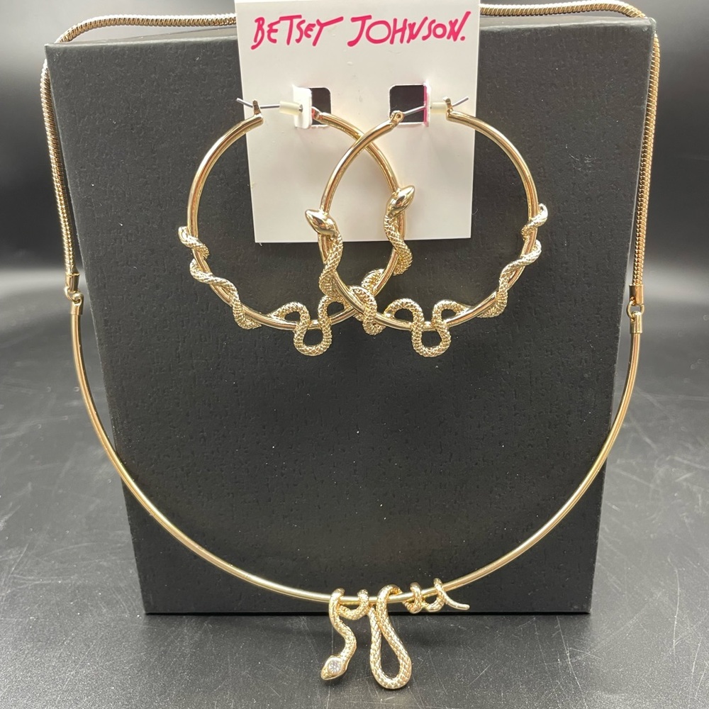 Betsey Johnson Gold Snake Jewelry Set